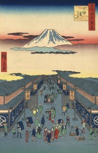 Av Suruga-St Reet medlem och jag av Hiroshige Relief av Ando or Utagawa Hiroshige