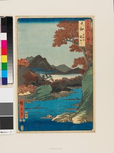 Tatsutabergen och Tatsutafloden av Ando or Utagawa Hiroshige