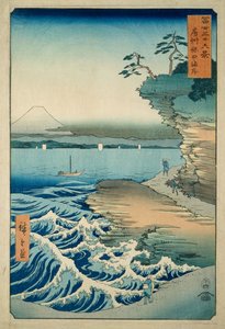 Kusten vid Hota i Awa-provinsen av Ando or Utagawa Hiroshige