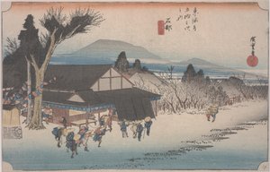 Byn Mekawa av Ando or Utagawa Hiroshige