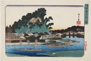 Vy över Matsuchiyama (Figur av Matsuchiyama) (Detta är DBck p Hayashi t) av Ando or Utagawa Hiroshige