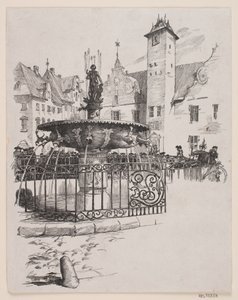Illustration till "Den 11 juni" (fontänen på Gammelt Torv)