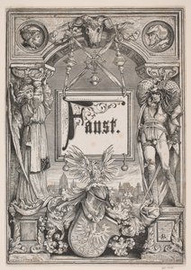 Titelsida och vinjett för en upplaga av "Faust", München 1884