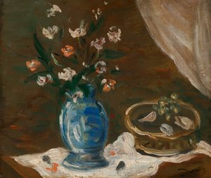 Stilleben med blommor - Vase bleu av Andre Derain