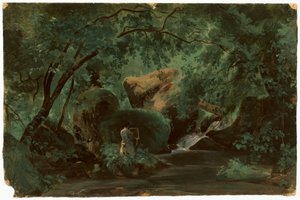 Skogsinteriör med en målare, Civita Castellana, 18251830.