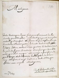 Brev från Le Nôtre till Grand Condé