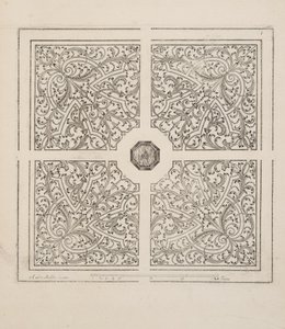 Design för Parterre, från Theatre des Plans et Jardinages, pub.1652 (gravyr) av André Mollet