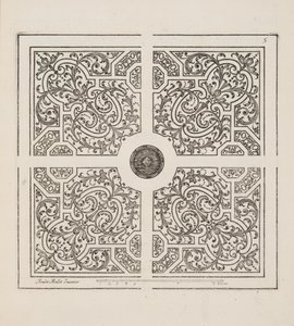 Design för Parterre, från Theatre des Plans et Jardinages, pub.1652 (gravyr) av André Mollet
