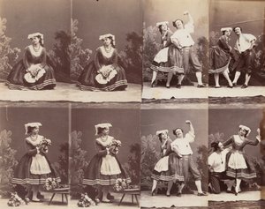 Eugenie Schlosser och Coralli, 1863. av Andre Adolphe Eugene Disderi