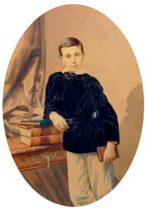 Prins Albert I av Monaco, ca 1860 (målat foto) av Andre Adolphe Eugene Disderi