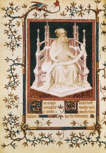 Profeten Jesaja, miniatyr från Psaltern, av Andre Beauneveu för hertigen av Berry, manuskript, Frankrike.