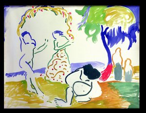 Badande, ca 1905 (akvarell på papper) av Andre Derain