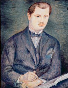 Porträtt av Paul Guillaume, ca 1919-20 (olja på duk) (se även 287559) av Andre Derain