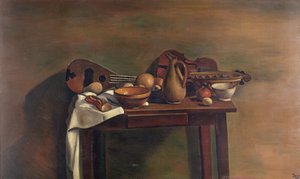 Det välfyllda bordet, ca 1921-22 (olja på duk) av Andre Derain