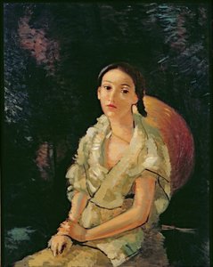 Den sittande målarens systerdotter, ca 1931 (olja på duk) (se även 287563) av Andre Derain