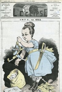 1874: en kvinna manipulerar en docka. Omslag i "" L
