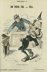 En gammal dåre, karikatyr av Vilhelm I av Tyskland (1797-1888). Tillägg i "" L