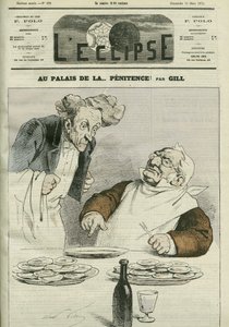 I ångerpalatset, karikatyr av republikens president Adolphe Thiers (1797-1877). Omslag i "" L
