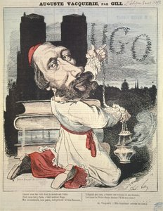 Auguste Vacquerie (1819-95) from the cover of LEclipse, engraved by Yves & Barret, 3rd November 1872  av Andre Gill