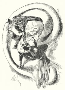 Karikatyr av den tyske kompositören Richard Wagner (litho) av Andre Gill