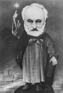 Karikatyr av Victor Hugo (1802-85) som trollkarl av Andre Gill