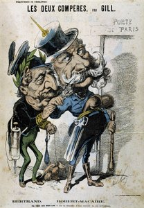 Tecknad film om Napoleon III och Bismarck - av Gill, i "" L