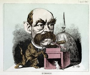 Tecknad av greve Otto Eduard Leopold von Bismarck (1815-1898), kansler i kungariket Preussen - Tecknad av Gill