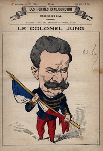Tecknad film av överste Theodore Jung (1833-1896) från "The Men of Today" ca. 1779 - 1880 av Andre Gill (1840-85) av Andre Gill