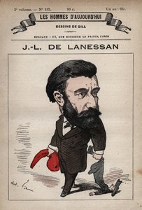 Tecknad film av Jean Marie Antoine de Lanessan (1843-1919) engelsk statsman från 