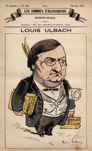 Tecknad serie av Louis Ulbach (1822-1889) från "The Men of Today" ca. 1779 - 1880 av Andre Gill (1840-85) av Andre Gill