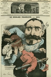 Tecknad "" husaren förföljer (av Marianne som gör sin näsa), Monsieur de Saint-Genest (Saint Genest). Omslag i "" The Eclipse"" av Gill, 29 november av Andre Gill