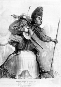 Humoristisk teckning på Alexandre Dumas Pere - i "" Charivari", cirka 1840. av Andre Gill