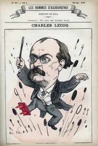 Porträtt av Alexandre Charles Lecocq (1832-1918), fransk kompositör. Karikatyr av Gill, Paris. av Andre Gill