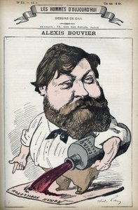 Porträtt av Alexis Bouvier (1836-1892), fransk populär romanförfattare och dramatiker. Tecknad av Gill, Paris. av Andre Gill