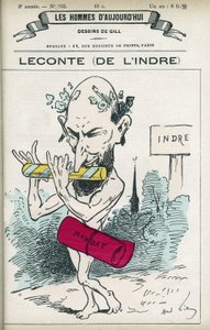 Porträtt av Alfred Leconte (1824-1898), fransk apotekare, poet, låtskrivare och politiker, han var deputerad för Indre från 1876 till 1898. Tecknad av Gill, Paris. av Andre Gill