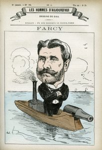 Porträtt av Alphonse Farcy (1817-?), fransk porträttör. Karikatyr av Gill, Paris. av Andre Gill