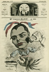 Porträtt av Celestine Galli-Marie (Galli Marie) (1840-1905), fransk sångerska för Opera-Comique. Tecknad av Gill, i "La Lune", 1 december av Andre Gill