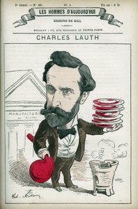 Porträtt av Charles Lauth (1836-1913), en fransk kemist, han var chef för Ecole Superieur de Physique et de Chemistry Industrielles (ESPCI) i Paris. Tecknad av Gill, Paris. av Andre Gill
