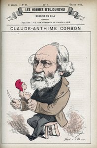 Porträtt av Claude Anthime Corbon (1808-1891), fransk senator. Tecknad av Gill i "The Men of Today". av Andre Gill