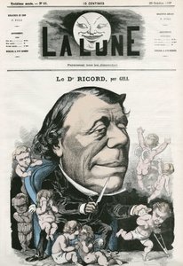Porträtt av doktor Ricord, fransk läkare. Tecknad av Gill, i "La Lune", 20 oktober av Andre Gill