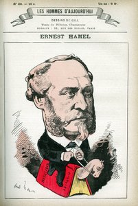 Porträtt av Ernest Hamel (1826-1898), fransk advokat och politiker. Tecknad av Gill, i "Les Homme d