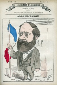 Porträtt av Francois Allain-Targe Allain Targe (1832-1902), en fransk advokat, magistrat, journalist och politiker, han var inrikesminister och finansminister i Gambettas kabinett. Tecknad av Gill, Paris.