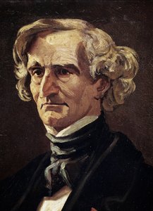Porträtt av Hector Berlioz, fransk kompositör, detalj (olja på duk av Andre Gill