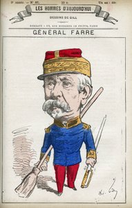 Porträtt av Jean Joseph Frederic Albert Farre (1816-1887), en fransk soldat, han utnämndes till general 1870 och krigsminister. Tecknad av Gill, Paris. av Andre Gill