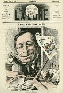 Porträtt av Jules Mires (1809-1871), fransk industriman. Tecknad av Gill, i "The Moon", 6 oktober av Andre Gill