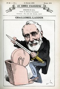 Porträtt av Paul-Armand Challemel-Lacour (1827-1896), politiker, diplomat och historiker av fransk filosofi. Tecknad av Gill, i "Les Homme d