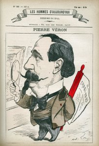 Porträtt av Pierre Veron (1831-1900), fransk författare och poet. Karikatyr av Gill, Paris. av Andre Gill