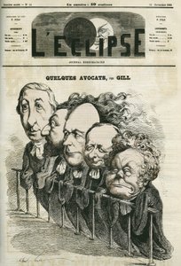 Några advokater, Emmanuel Arago (1812-1896), Leon Gambetta (1838-1882), Jules Grevy (1807-1891), Laurier och Adolphe Cremieux (1796-1880). Omslag i "" L