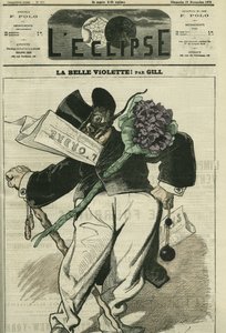 Den vackra violen, en illustration av en bonapartistisk anhängare, med tidningen "" L