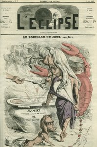 Dagens buljong, illustration för "" av-kött"", köttextrakt. Omslag i "" L